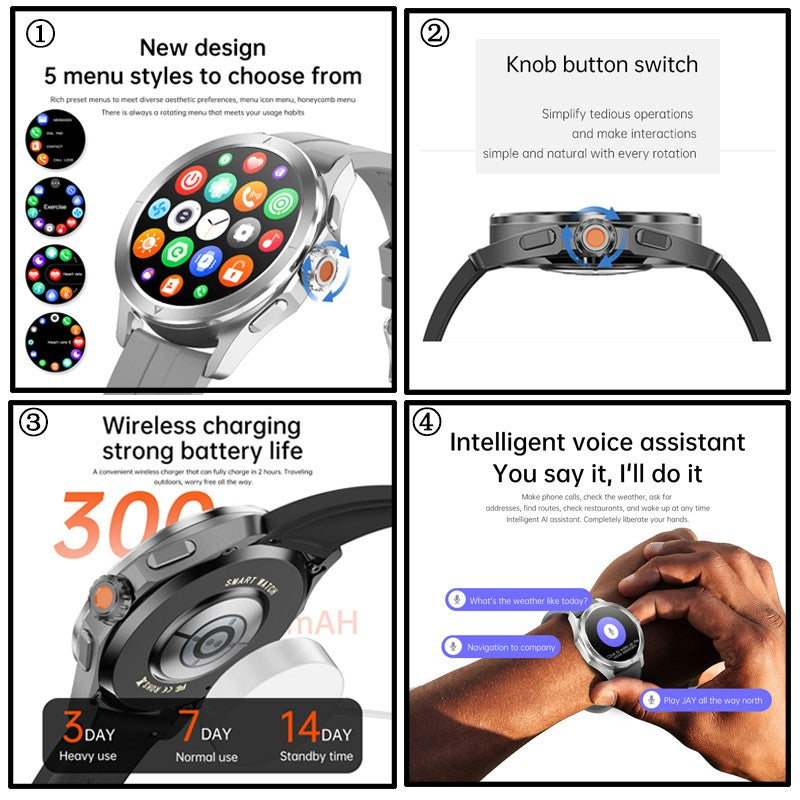 Novo Para Xiaomi S4 Ultra Outdoor Sports Smart Watch Masculino 1,53 polegadas AMOLED NFC GPS Bússola Frequência cardíaca À prova d'água Chamada BT Smartwatch