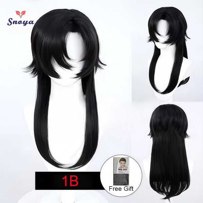 Snoya Versatile Long Synthetic Wolf Tail Cosplay Wig Suitable for Cosplay Parties Halloween Gaming And Anime Red Purple Yellow