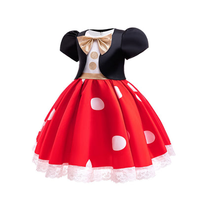 Cartoon Mouse Cosplay Costume Bow Tie Top+Short Sleeve Coat+Suspender Shorts for Halloween Carnival Birthday Outfits