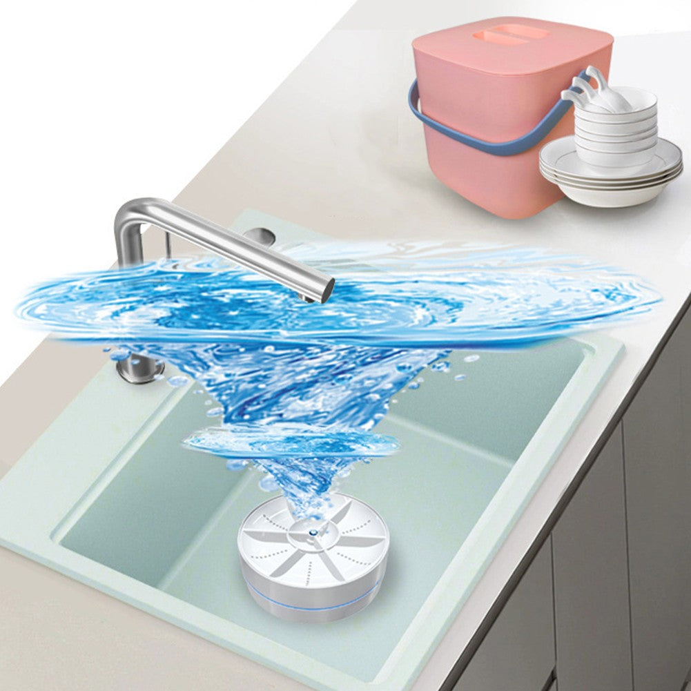 Mini Turbo Dishwasher Detachable Portable Ultrasonic Dish Washer Cordless Sink Dishwasher Household Sink Dishwasher for Home Use