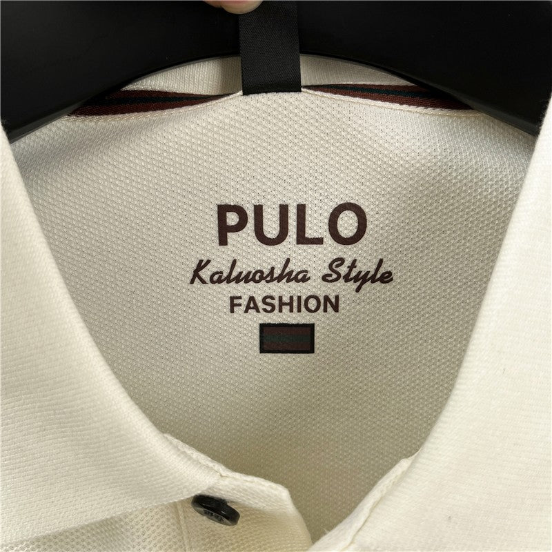 100Cotton Original Quality Men's Polo Shirt Simple Front Embroid Long Sleeve Autumn Lapel T-Shirt Business Casual Trend Menswear