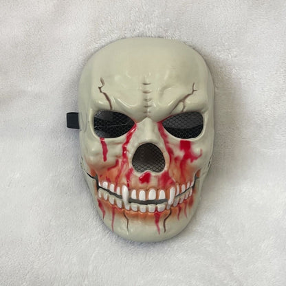 Bloody Effect Moving Mouth Skull Mask Realistic Full Face Halloween Skull Masks Funny Spooky Scary Skull Headgear for Women Men