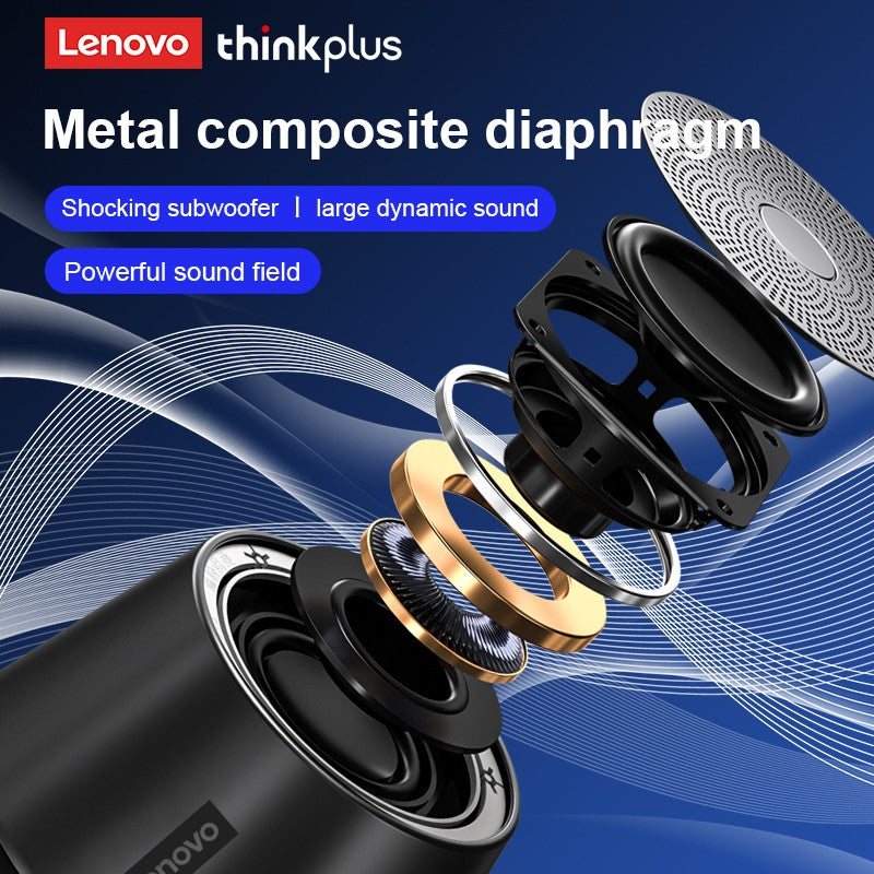 Caixa de Som Portátil Sem Fio Lenovo K3 Pro Bluetooth Mini Alto-falante Externo Coluna Sem Fio Som Surround de Música Estéreo 3D Baixo