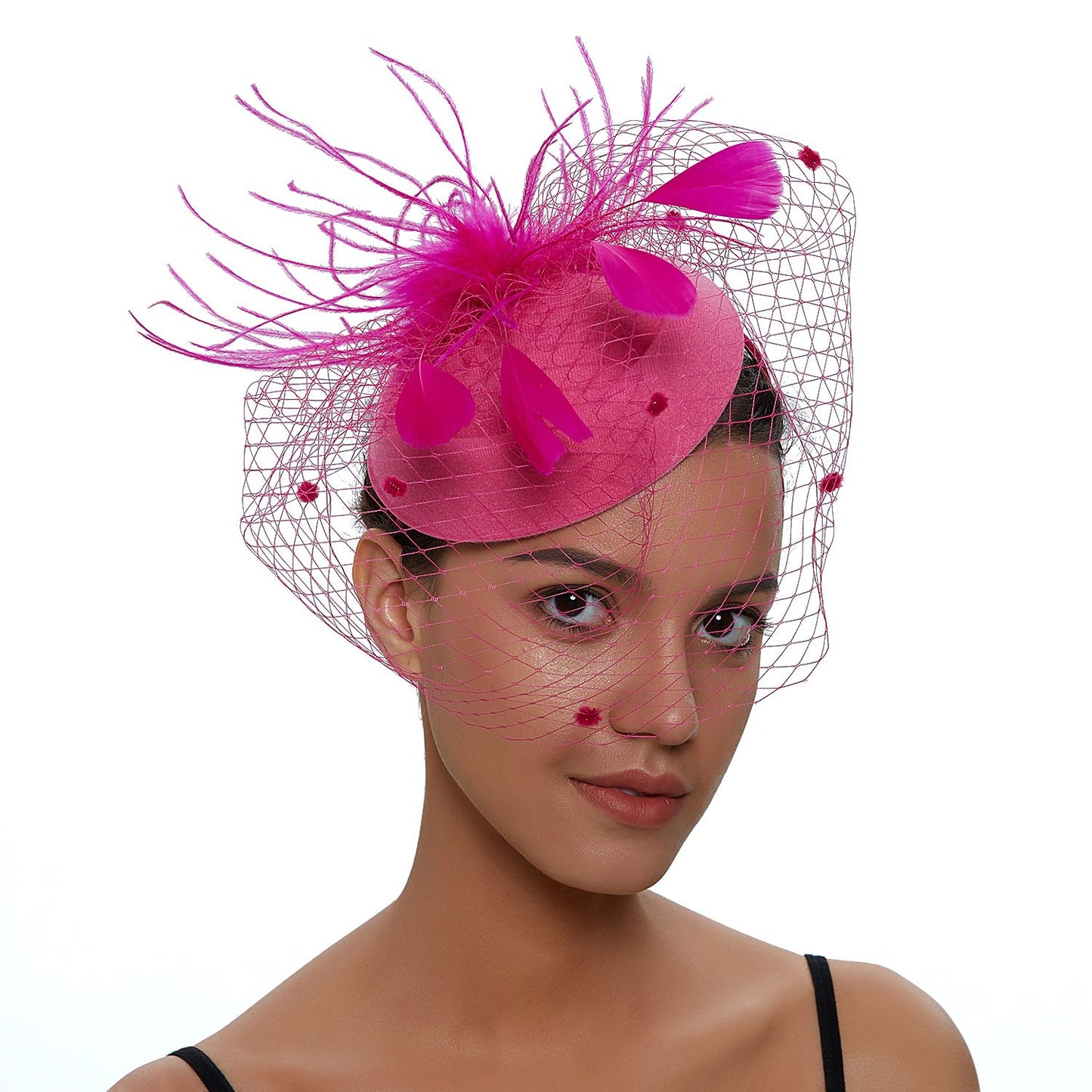 Fascinator Hat Veil Feather Fascinator Hair Clip Tea Party Pillbox Derby Hat Fascinator Bridal Wedding Veil
