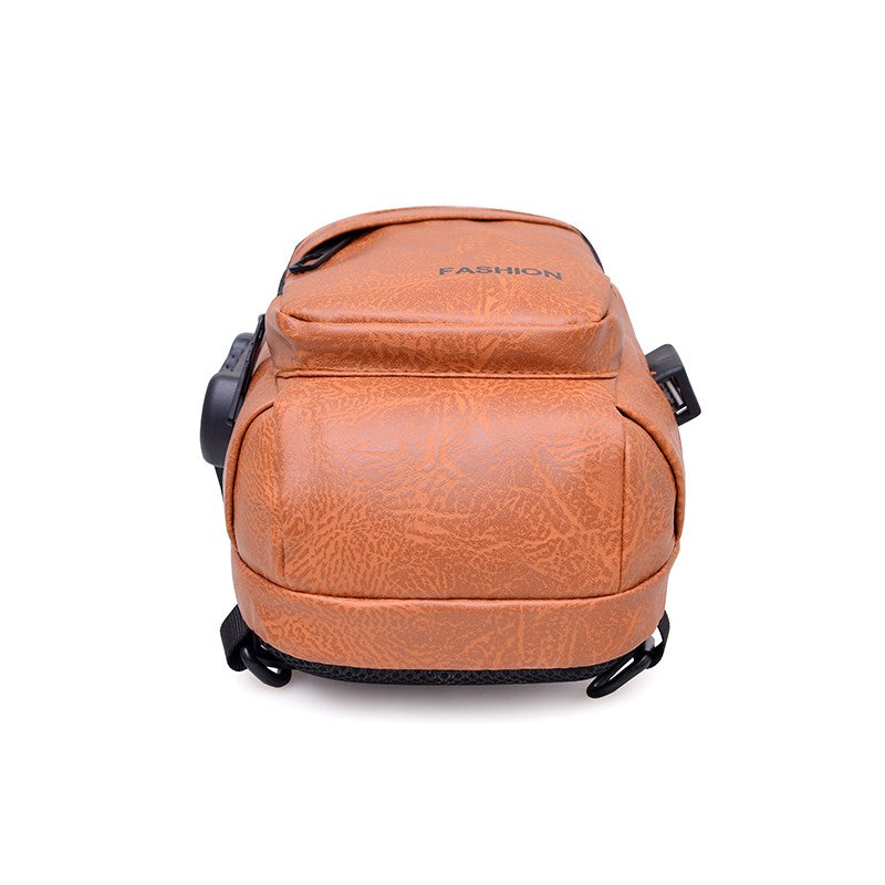 Men's Anti-Theft Crossbody Bag USB Charging Port Travel Chest Bag Waterproof Shoulder Messenger Bag for Outdoor Sports