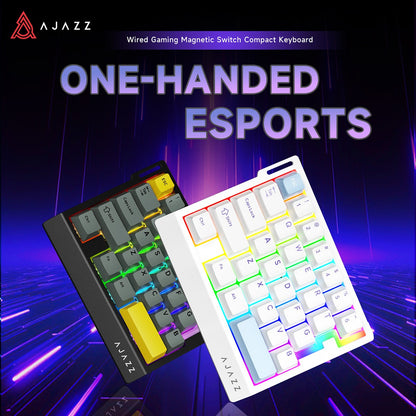 Teclado Gamer de Uma Mão AJAZZ AK029 Com Fio Chave Magnética HE 29 Teclas RGB 8000Hz Mini Teclado Mecânico para Jogadores de E-sports de PC