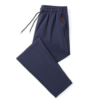Calça Masculina Casual Stretch Slim Fit Elástico na Cintura Jogger Coreana Clássica Azul Preta Cinza Marca Masculina Calças Plus Size