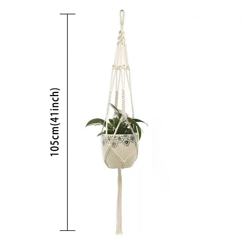 Hanging Plant Handmade Macrame Plant Hanger Flower Pot Planter Hanger Wall Decor Courtyard Garden Hanging Planter Hanging Basket