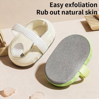 Long Handle Press Dispensing Bath Brush Soft Hair Scrub Mud Back Wiping Body Washing Tool