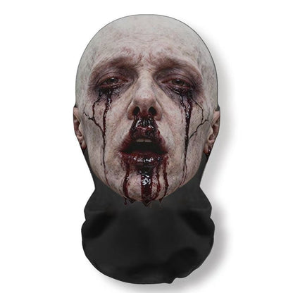 Realistic 3D Horror Skull Zombie Full Face Mask Breathable Mesh Headgear Cosplay Prop for Halloween Party Prank Carnival Costume