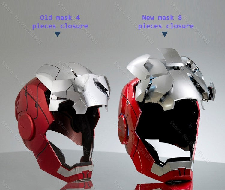 Capacete Homem de Ferro Mk5 Elétrico com Controle de Voz Máscara Vestível 1:1 Abertura e Fechamento Automático Modelo Colecionável Presente para Adultos