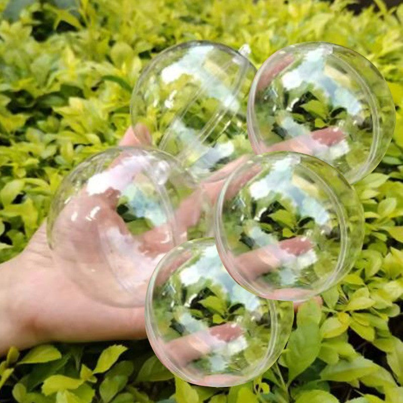 1-15pcs Creative Christmas Clear Plastic Hollow Ball Bright More Size Ornaments Holiday Decor Hanging Balls Party Wedding Decor