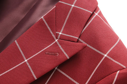 Single Breasted Plaid Suit Men's Clothing Fashion Simple Men Business Social Wedding Party Tuxedo Dress Blazers Jacket