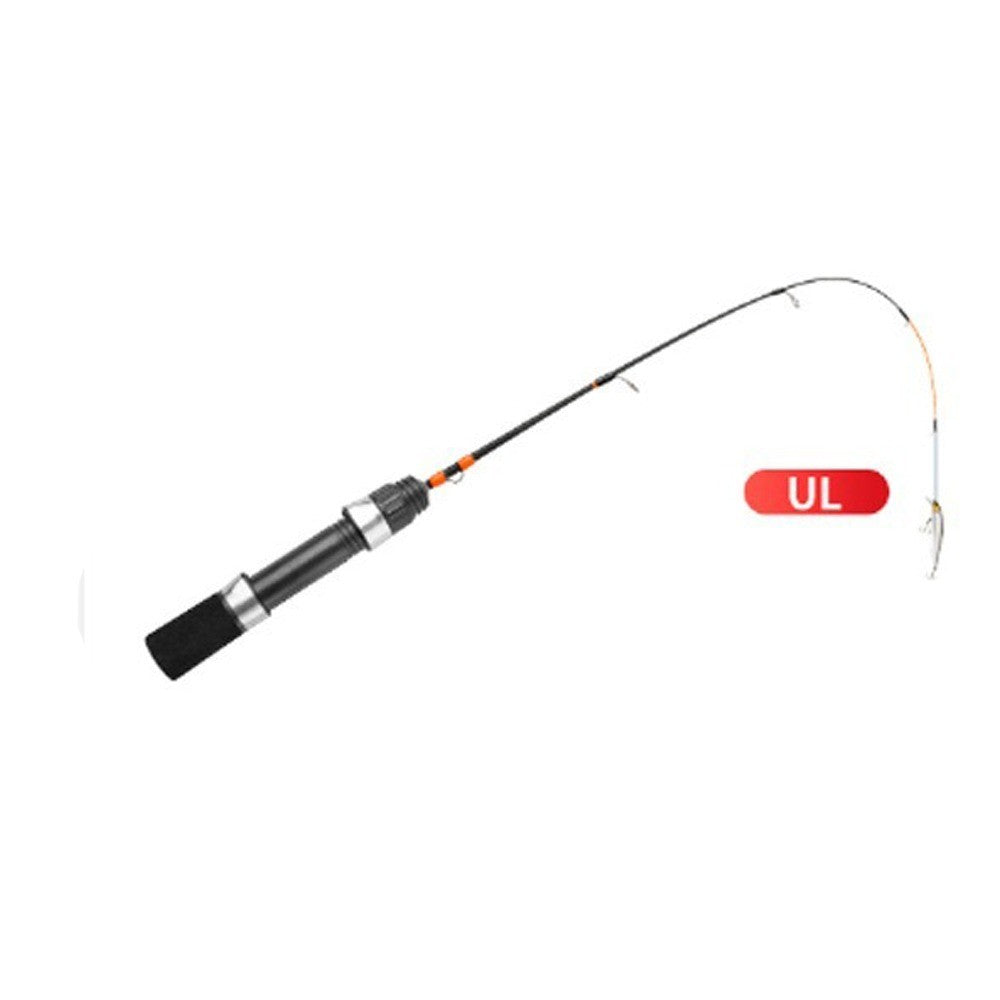 Vara de Pesca no Gelo de Inverno 2 Seções Ultraleve Design Tipo Giratório Vara de Pesca 52cm de Comprimento Vara de Pesca Ultraleve Pesca de Inverno