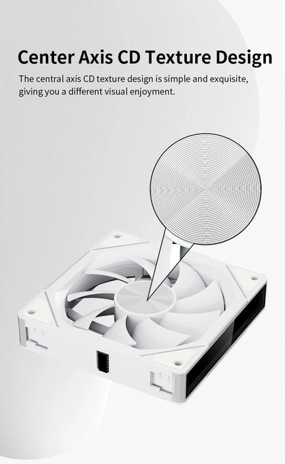 TEUCER JM-5 Case Fan 120mm 5V 3Pin ARGB Mirror Light Effect Cooling Fan PWM 800 to 2000RPM CD Texture Water Cooling Radiator Fan