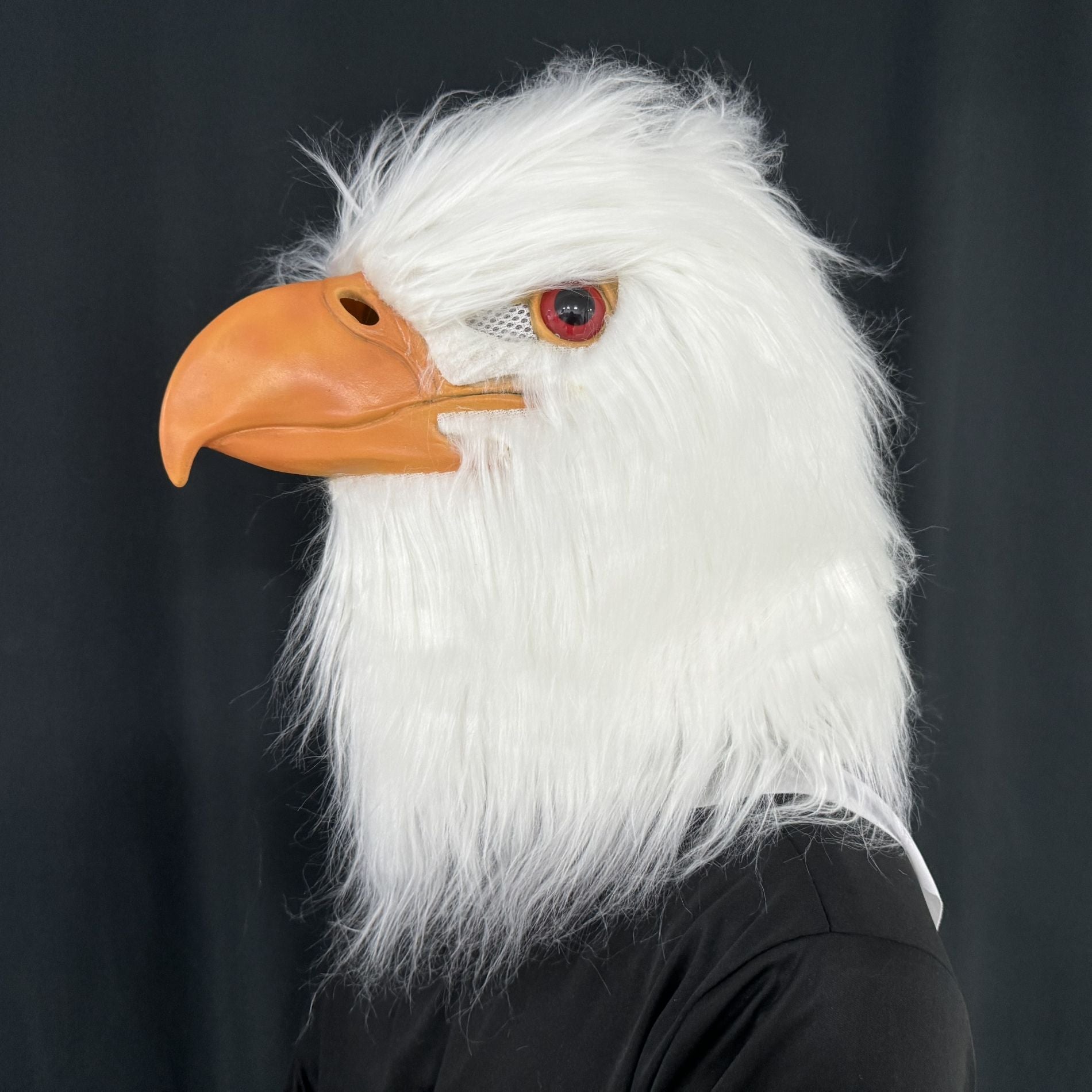 White Eagle Latex Mask – Realistic Bird Head Costume Feathers For Adults Halloween Party Cosplay Animal Prop Masquerade Carnival