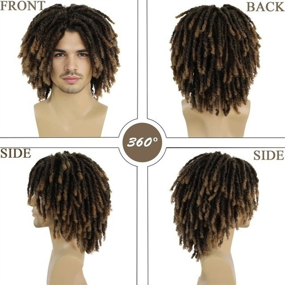 Peruca Trançada Suja Africana, Peruca Trançada Sintética, Capacete Masculino Completo, Roupa Diária Popular, Peruca Trançada Preta Rock Ball