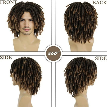 Peruca Trançada Suja Africana, Peruca Trançada Sintética, Capacete Masculino Completo, Roupa Diária Popular, Peruca Trançada Preta Rock Ball
