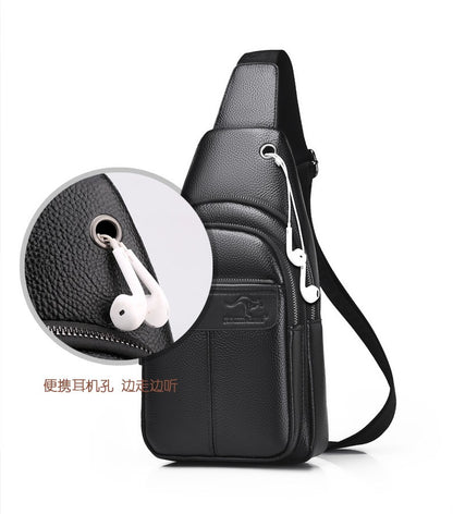 Luxury Brand Kangaroo Leather Men Chest Bag Travel Hiking CrossBody Bag Male Messenger Bag For Men Leather Chest Pack Sling Bag