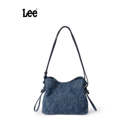 LEE Chinese Knot Denim Blue Women's Handbag Fashion Trend Daily Jeans Medium Size Tote Shoulder Bag for Ladies Commute Tote Bag