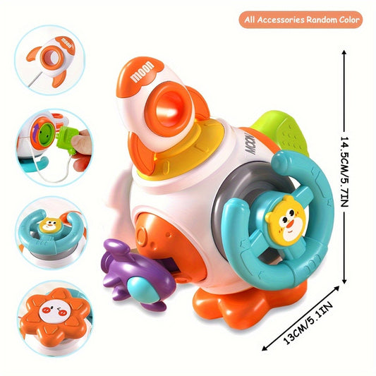 Montessori Busy Cube - 6-in-1 Toddler Fidget Toy for Early Education and Sensory Development - Hand-Eye -Gift (Random Color)