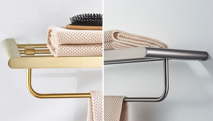 VGX Gold Bathroom Towel Holder Stainless Steel Towel Rack Folding Movable Bath Towel Bar Bathroom Hardware Accessories Grey