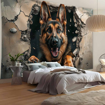 3D Wolf Dog Breakthrough Wall Tapestry-Suitable for Living Room, Bedroom, Dormitory Decorative Wall Art Hanging Cloth