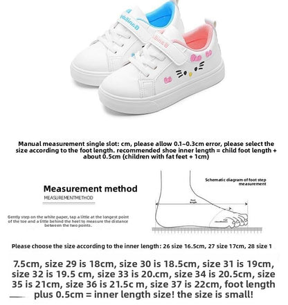 Kids White Sneakers 2025 Fall Slip Resistant Durable Spring Autumn Shoes for Girls 4-16 Years Old Fashion Casual Sports Shoes
