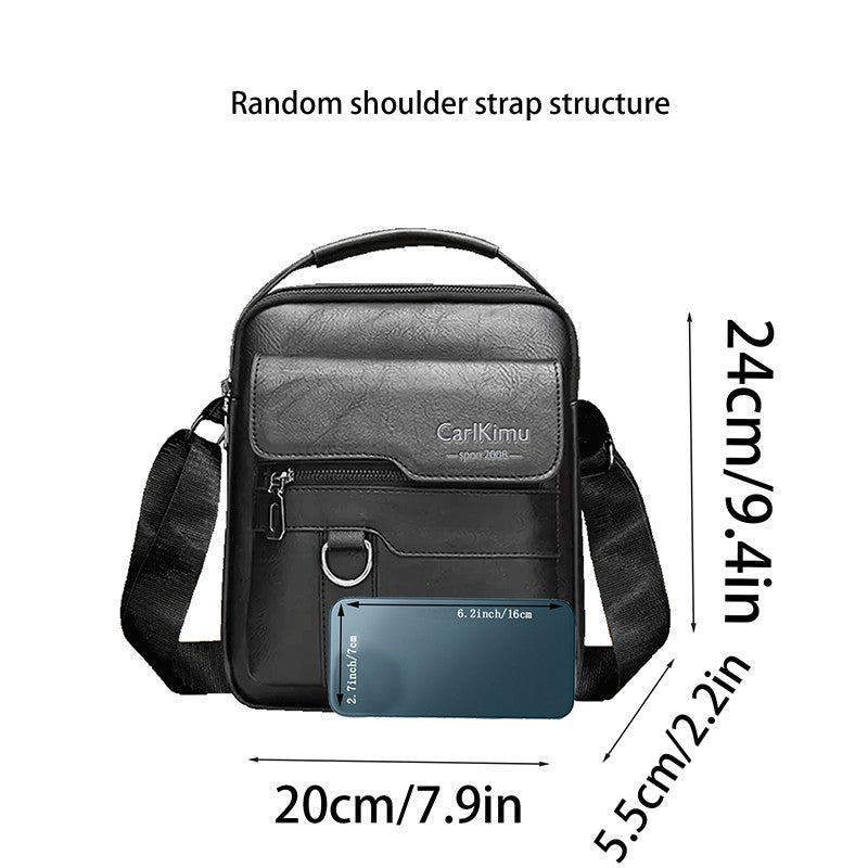 Men's bags can be carried on one shoulder with a slanted strap. Made of PU material, they are suitable for business outings.