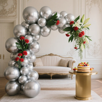 10/20/50pcs Metal Luster Chrome Balloon 5/10/12inch Latex Balloons Rose Gold Silver Red Purple Green Pink Balloon Birthday Party