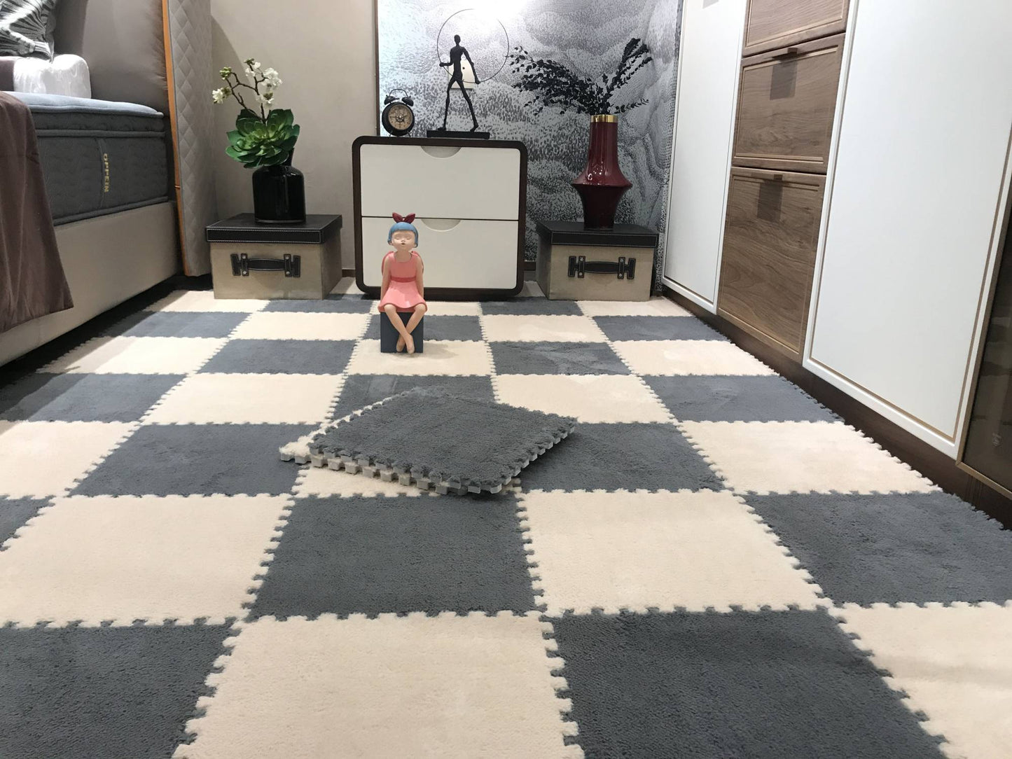 Soft Plush Children's Mat Baby Play Mat Baby Toys Eva Foam Puzzle Carpet In Children's Room Keep Warm Playmat 30*30*1CM