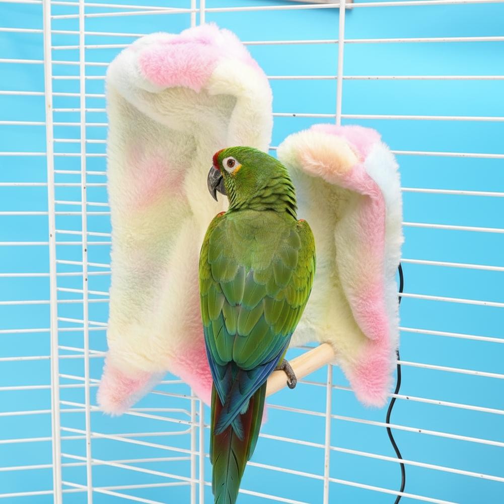 Rede de Pelúcia Macia para Pássaros, Rede de Inverno à Prova de Vento para Papagaios, Rede Quente para Pássaros, Toca, Ninho, Tenda, Cama, Xale de Periquito, Gaiola Hangi X6O1