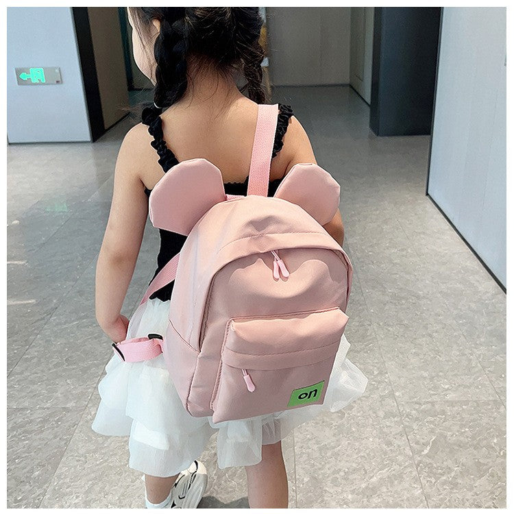 Mochila infantil fofa estilo novo para meninos e meninas estudantes do jardim de infância mochila escolar casual de cor sólida