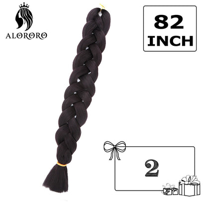 Cabelo Trançado Sintético Jumbo Alororo 82 polegadas Cabelo Falso Africano Fibra de Alta Temperatura Roxo Vermelho Extensões de Cabelo para Mulheres