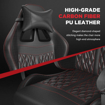 [Limited Time Offer, Clearance!]Vintage PU Leather Gaming Chair, High Back Gamer Chair with Massage, Ergonomic Computer Office C