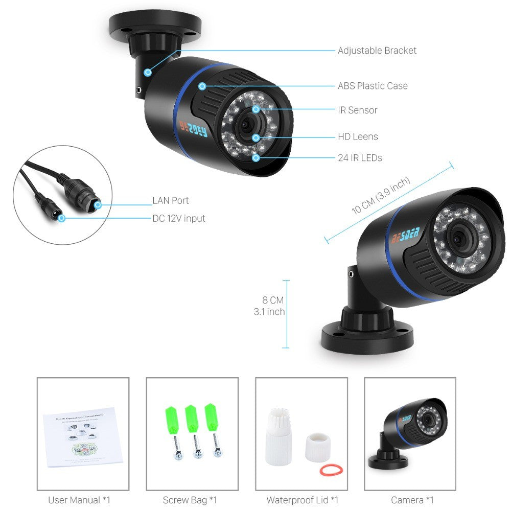 BESDER Ultra HD 8MP 4K IP Camera 48V POE 5MP 3MP 1080P Motion Detection RTSP Email Alert CCTV Video Surveillance Camera XMEye