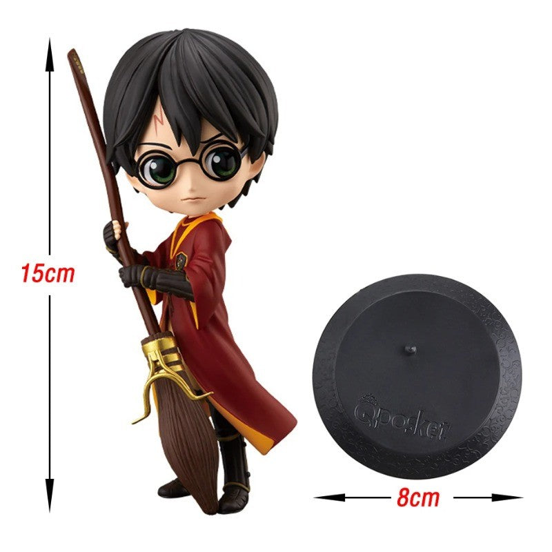 Enfeite de mesa da série Harry Potter, brinquedo modelo, boneco de ação, estátua modelo versão Kawaii Q, periféricos de anime para decoração