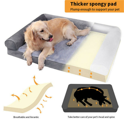 Cama para Cães Extra Grande Colchão Ortopédico para Animais de Estimação Sofá Almofada de Dormir com Capa Removível e Lavável Espuma Macia
