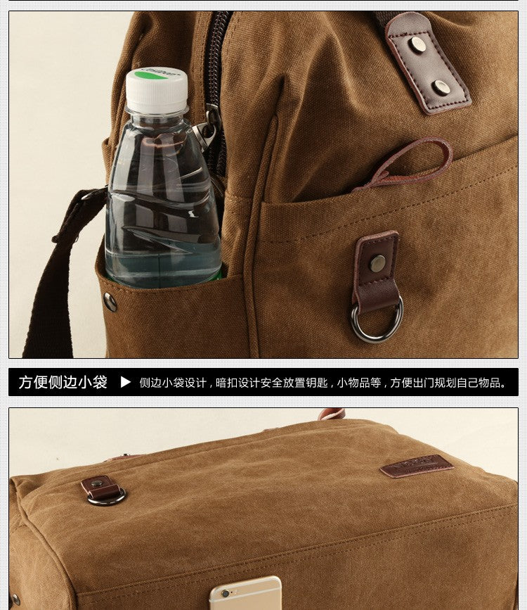 Bolsa Masculina de Lona, Bolsas Casuais de Negócios para Notebook de 15.6 polegadas, Mochila de Viagem de Ombro Fashion e de Alta Qualidade