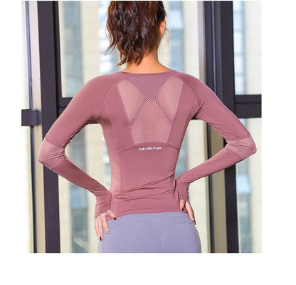 Women's Sports Wear For Fitness Running Jogging Seamless Long Sleeve Gym Woman Sport Shirt Yoga Top Female Workout Tops T-shirt