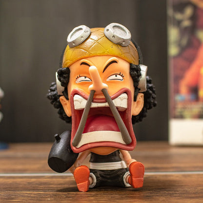 Bonecos Colecionáveis Fofos One Piece Versão Q Luffy Zoro Chopper Ace Boa Hancock Anime Blind Box Decoração de Mesa Carro Brinquedo Presente Infantil