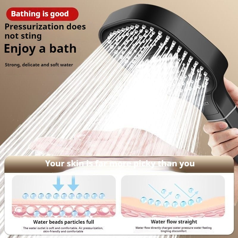 Chuveiro de alta pressão com painel grande de 13CM, com filtro, 3 modos, bico de pulverização de grande fluxo, chuveiro quadrado para banheiro