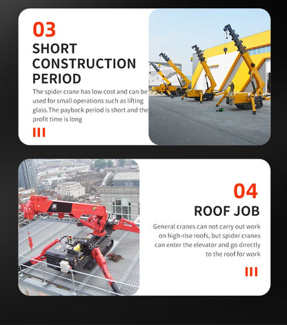 Spider Crane Factory Prices Full Automatic 5 Section Boom Type 5 Ton New Product 2020 Provided Engine Crane 3 Ton 6500