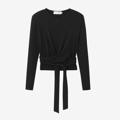 AS 2025 summer ribbing closed-fit wrap tops + Aline dress high Stretch matching