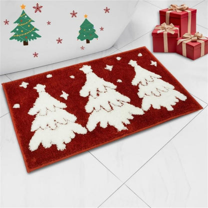 Christmas Mats Imitation Cashmere Carpet Bathroom Room Living Room Absorbent Non Slip Floor Mat Carpet Door Mat Home Party Decor
