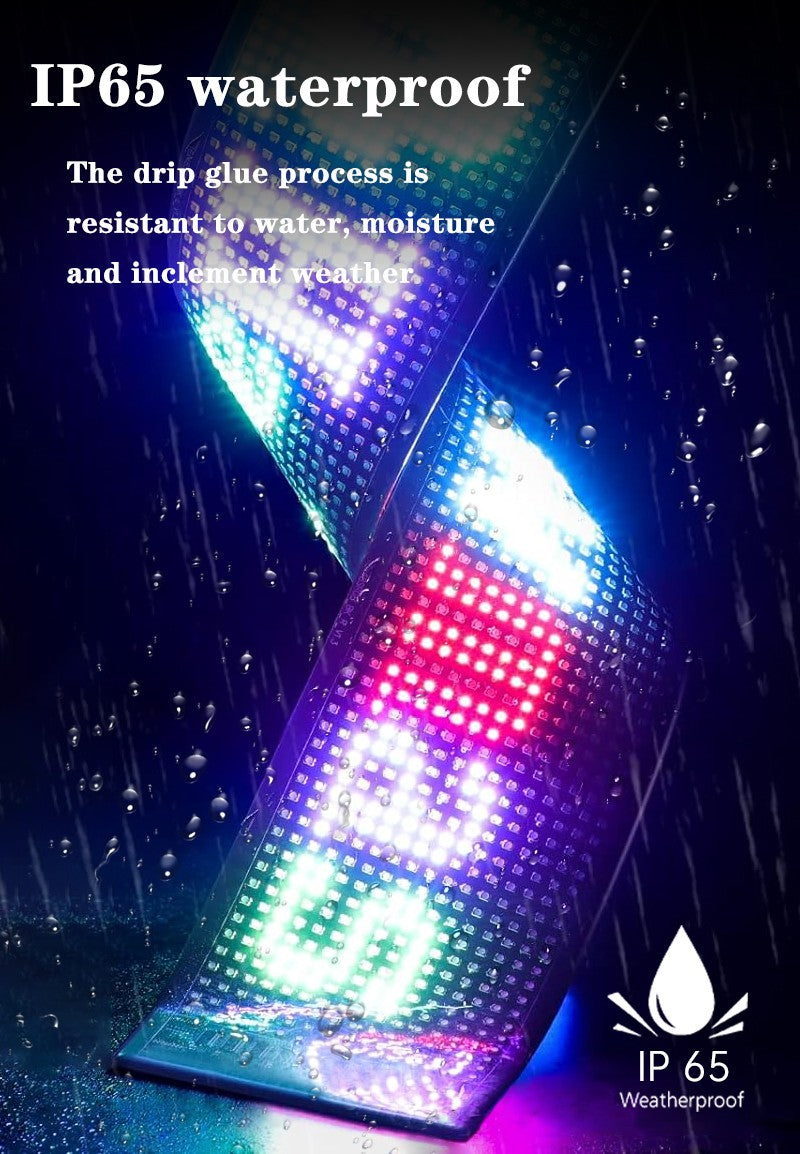 LED Matrix Pixel LED Display Screen Message Scrolling Sign Board Soft Flexible Advertising Light For Store Car Truck Devil Eye