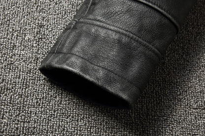 2025 Retro Style 100% Top Layer Cowhide Oversized Leather Jacket Color is made of Old Motorcycle Riding Clothes.