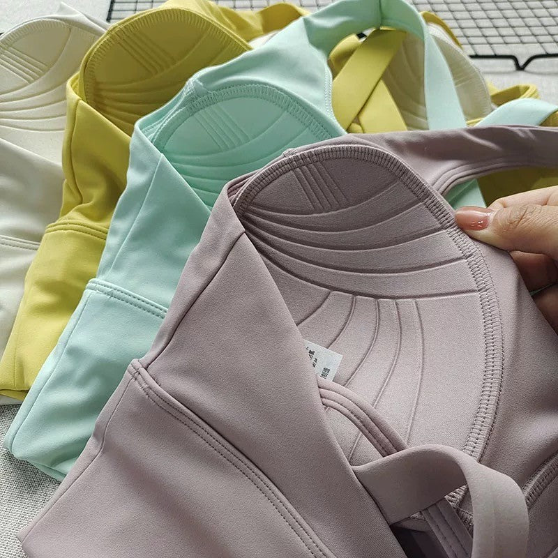 Shockproof High-Intensity Exercise Fitness Bra All-In-One Cup Running Gathered Yoga Beauty Back Breathable Sports Bra for Women