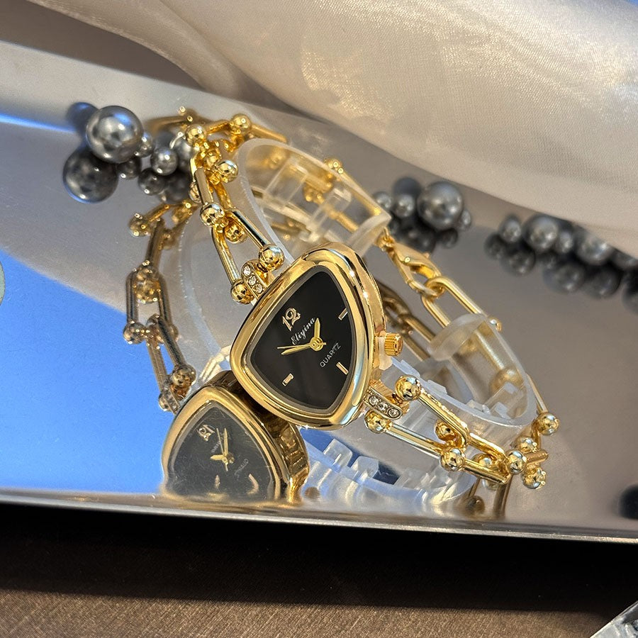 Ladies' Fashionable Trendy U-Shaped Quartz Watch with New Polygonal Alloy Case Must-Have Accessory for Trendy Outfits