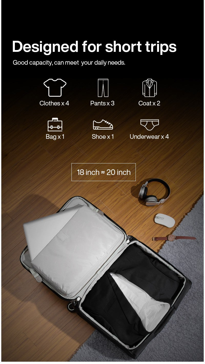 Hanke Men Business Travel Luggage Women Carry On Suitcase Spinner Wheels Rolling Bag 16 18 Inch